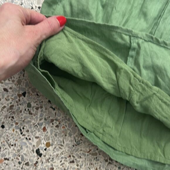 House of Harlow green linen mini dress open back zip small s - Picture 3 of 6